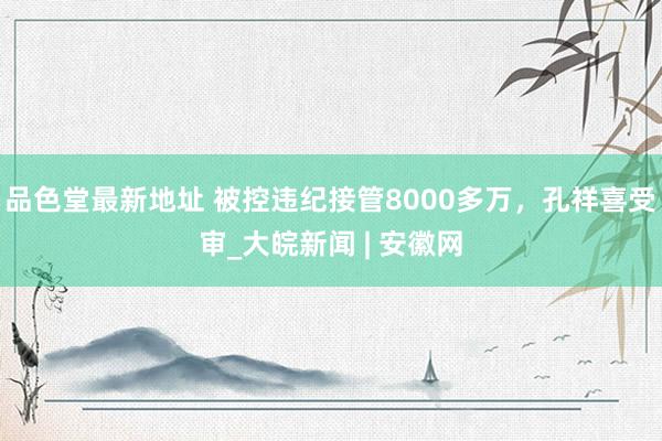 品色堂最新地址 被控违纪接管8000多万，孔祥喜受审_大皖新闻 | 安徽网