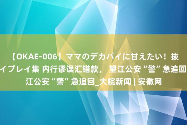 【OKAE-006】ママのデカパイに甘えたい！抜かれたい！オッパイプレイ集 内行谬误汇错款， 望江公安“警”急追回_大皖新闻 | 安徽网