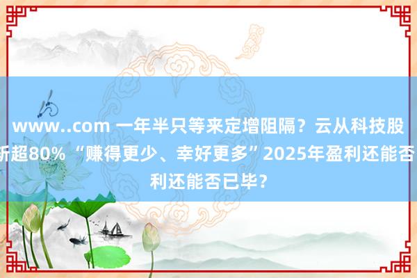 www..com 一年半只等来定增阻隔？云从科技股价腰斩超80% “赚得更少、幸好更多”2025年盈利还能否已毕？