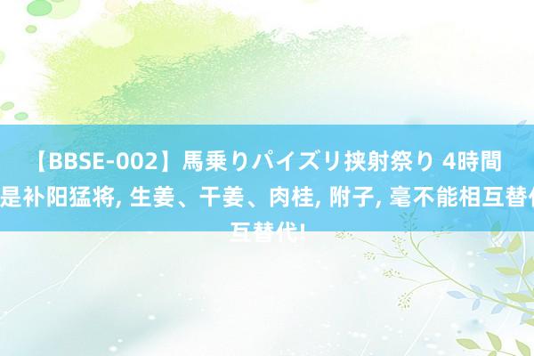 【BBSE-002】馬乗りパイズリ挟射祭り 4時間 齐是补阳猛将， 生姜、干姜、肉桂， 附子， 毫不能相互替代!