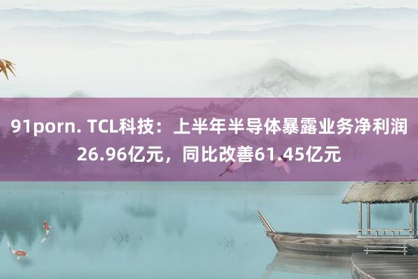 91porn. TCL科技：上半年半导体暴露业务净利润26.96亿元，同比改善61.45亿元