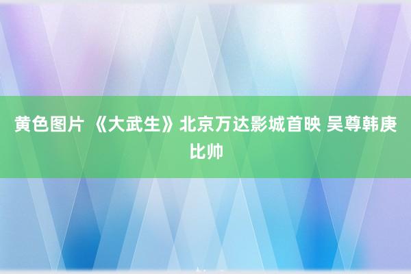 黄色图片 《大武生》北京万达影城首映 吴尊韩庚比帅