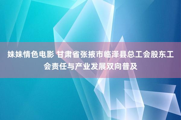 妹妹情色电影 甘肃省张掖市临泽县总工会股东工会责任与产业发展双向普及